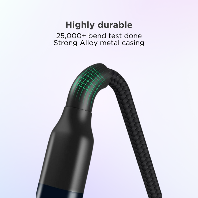 BLACK Cable Strong & Fast Nylon USB C to C, 25000+ bends, 60W, 1.2m, 1Yr warranty BLACK Cable Strong & Fast Nylon USB C to C, 25000+ bends, 60W, 1.2m, 1Yr warranty